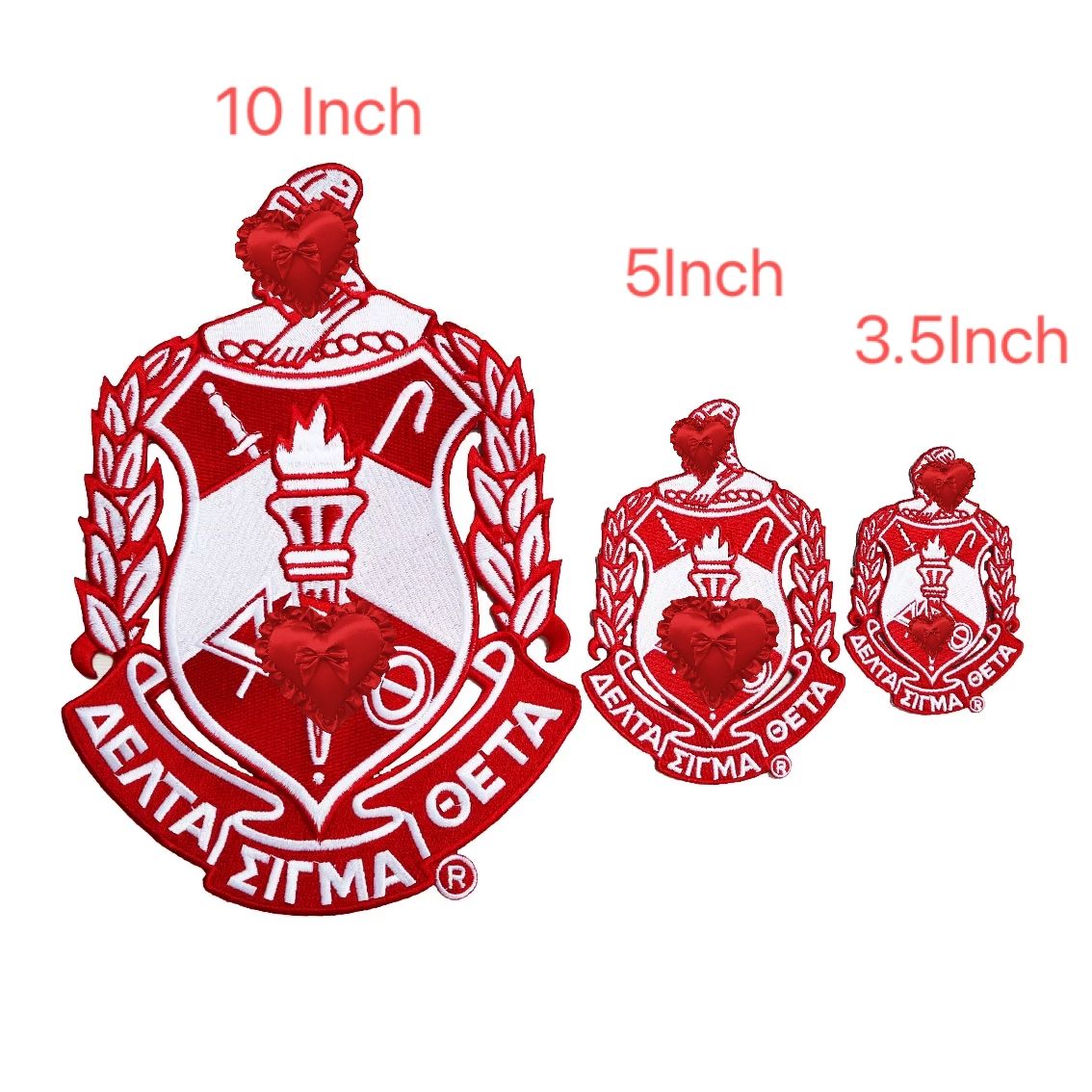 Broderie de bouclier rouge