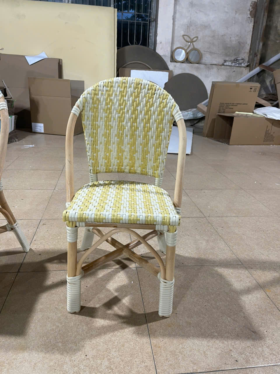 Yellow plastic chair