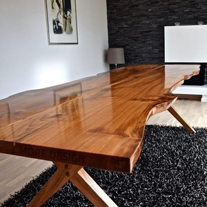 厨房餐桌餐厅花园家具柚木婚礼豪华木质餐桌 - Product Image 1