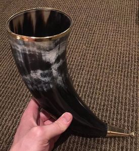 Handcrafted Festive Viking Drinking <strong>Horn</strong> Ceramic <strong>Cup</strong> for Mead and Ale for Christmas Feasts and Holiday Cheers - Product Image 6