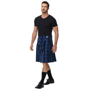 Erkekler rönesans pilili etek çanta ile Scottish tarzı plamen A-Line etek Tartan <span class=keywords><strong>Kilt</strong></span> erkekler için