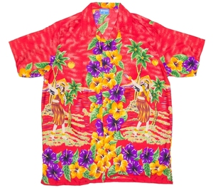 花卉夏威夷衬衫印花短袖沙滩夏季热卖男士休闲衬衫纽扣衣领花卉图案