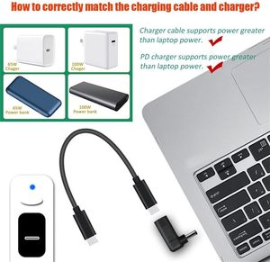 Adaptador de cargador de energía para computadora portátil, USB 3,1 tipo C 5,5 a DC 20V 2,1mm enchufe de alimentación PD emulador disparador Cable de carga para computadora portátil - Product Image 4