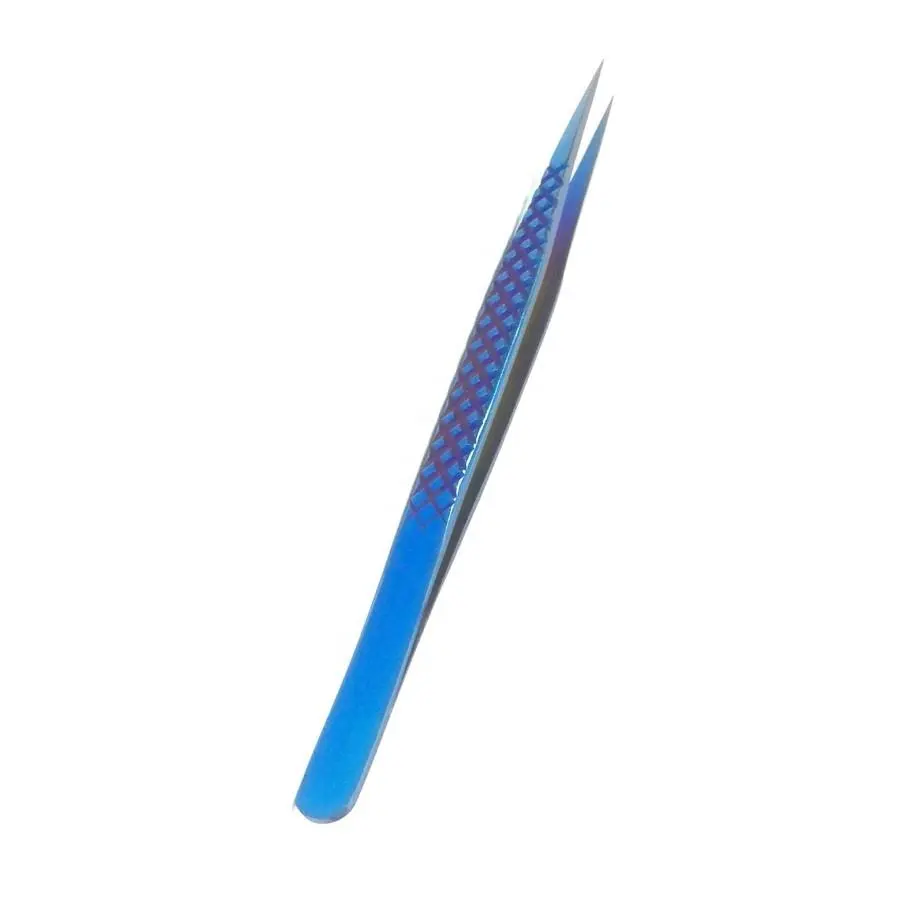 Precieze Isolatie Pincet Roestvrij Staal I-Vormige Pincet Diamant Grip Blauwe Kleur Klassieke Wimper Extensie Pincet