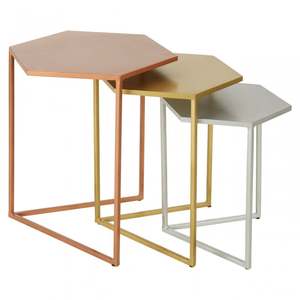 Mesa de centro multifuncional de estilo único, vajilla de Hotel, Mesa Central decorativa de Metal, mesa auxiliar de forma Hexagonal - Product Image 1