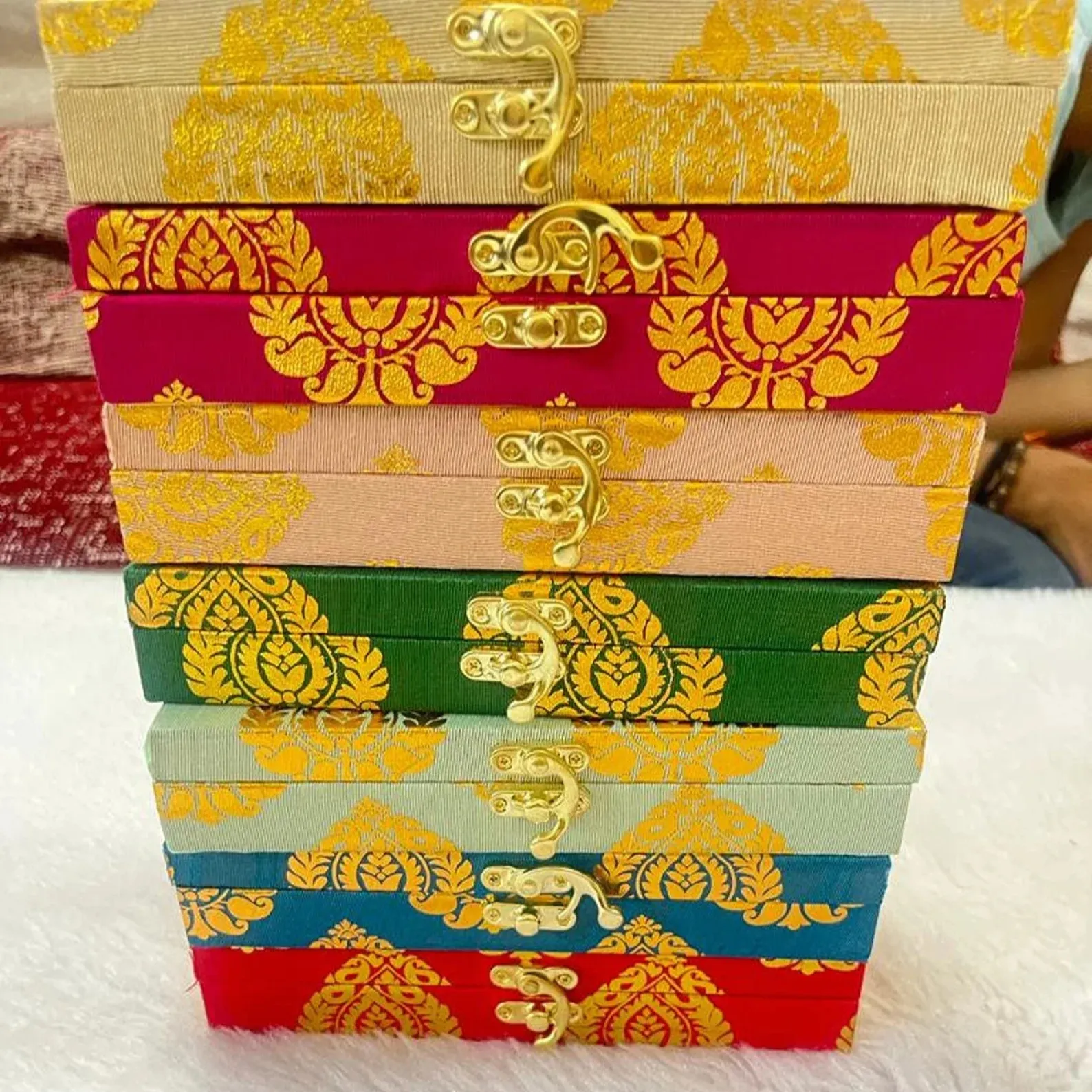 Wholesale Hot Selling MDF Box Organizer Mehendi Favor-Hindu Punjabi Wedding Favors-Diwali-puja-karwachuath-Rakhi Gif