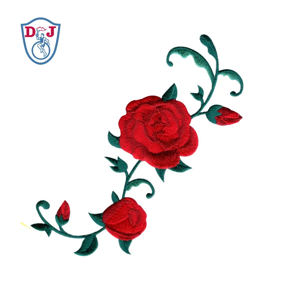 Appliques del distintivo della cresta dell'emblema delle toppe del ricamo del fiore su ordinazione della fabbrica del ricamo diretto per l'uniforme