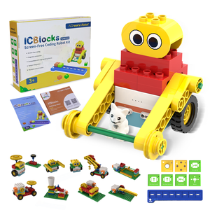 Kit de robot de codificación sin pantalla ICBlocks para niños de 3 a 6 años, juguete STEM inteligente de bloque, juego de robótica educativa preescolar - Product Image 1