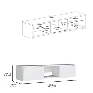 อะเดลแท่นวางทีวีแบบลอยตัวคอนโซลติดผนังแบบเพรียวบางพร้อมประตูสองบาน - Product Image 4