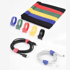 Logotipo personalizado Flame Redantant Hook And Loop Múltiples colores Reutilizable Nylon Hook Loop Cable Tie - Product Image 1