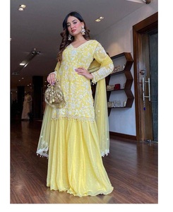 Georgette Fabric High Grade India Women Sharara Suit Sharara Type Collection Price Women Wholesale Rate Ready Made