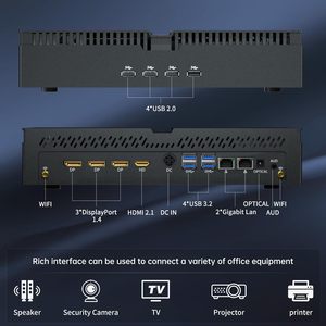 Mini PC Gaming Computadora de escritorio I9 14900F Win 11 Pro RTX4070 12G Cuatro pantallas 8K 60Hz Salidas Dual LAN WiFi6E/BT5.3 - Product Image 5