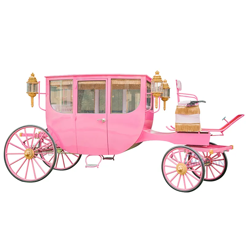 Cheval de mariage Buggy mariage spécial transport Royal Golden voitures tirées par des chevaux