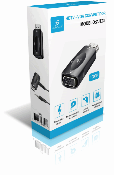 HDMI para VGA Áudio 3,5 milímetros Conversor Adaptador