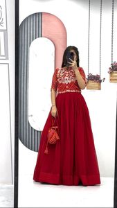 2024 o-boyun krep Rayon çiçek baskı XXL artı boyutu kat-uzunluk kadınlar için rahat elbise Patchwork işlemeli yıkanabilir tarzı - Product Image 4