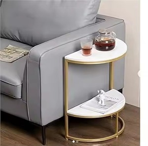 Sofá mesa auxiliar pequeño único y Multi estante con hermosos colores cualquier ángulo tapa de mármol multifuncional - Product Image 6