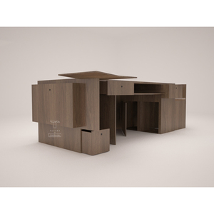 Indonesian Workstation <strong>Desk</strong> with Foldable Extendable Wooden Features Drawer Seamless Cable Management Spacious Storage Solutions - Product Image 1