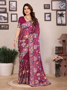 רך משי rangoli כבד עם עבודה רקמה c-pallu & גבול צנרת כולל ריצה משי עבור הפקיסטני הודי