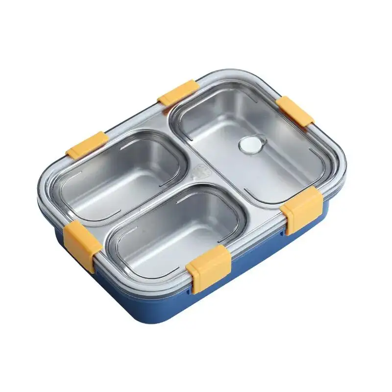 लीक सबूत टिफिन 2 3 4 डिब्बे प्लास्टिक ढक्कन 304 स्टेनलेस स्टील थर्मस दोपहर के भोजन के बॉक्स खाद्य कंटेनर के लिए स्कूल