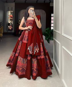 加大码Lehenga Choli系列派对穿印度和巴基斯坦服装，配有漂亮的刺绣作品 - Product Image 3