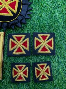 宗教的な騎士テンプル騎士団の手刺繍バッジフリーメーソンのレガリアパッチフリーメーソンのレガリア用品 - Product Image 3