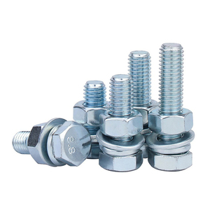 M8 M10 M12 M14 M16 M18 M20 M22 M24 din933 Bu lông đầu lục giác mạ kẽm 8.8 cấp với đai ốc và vòng đệm - Product Image 2