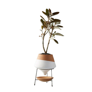 Must have Standing Planter with Stand Metal Flower <strong>Pots</strong> Round Shaped with Three Legs Black &amp; Brown Terracotta <strong>Colour</strong> Planters - Product Image 2