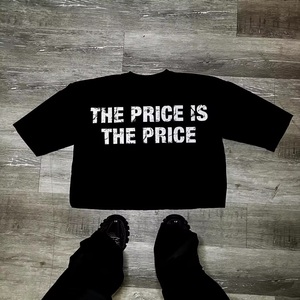 カラークロップドグラフィックプライベートラベルメーカー米国で新しいバルクTシャツサプライヤー到着印刷用ホワイトTシャツ