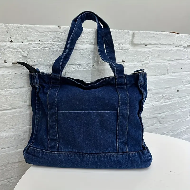 Bolsa jeans feminina grande de tamanho grande para mulheres, sacola de mão de tecido de lona, de designer de luxo, exclusiva e de venda, ideal para mulheres e meninas ocidentais