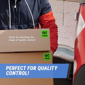 <strong>QC</strong> Pass Stickers, 2 X 2 Inch Quality Control Inspection <strong>Labels</strong> Maintenance Warehouse Management Organization <strong>Labels</strong> - Product Image 5
