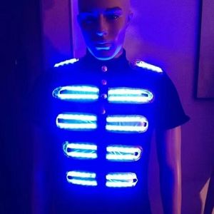 LED発光光るスーツLEDステージ服RGBリモコンカラフルダンスパフォーマンスLED Tシャツイベント用品 - Product Image 2