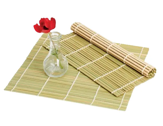 Gran oferta de esterilla de bambú reutilizable y ecológica hecha a mano para decoración de mesa y enrollamiento de sushi de proveedor vietnamita