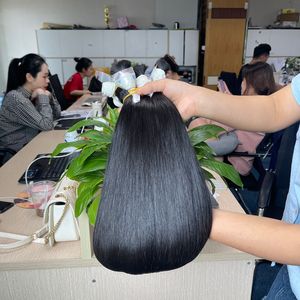 100% en kaliteli toplu işlenmemiş insan saçı Vietnam toptan fiyat ipeksi ve yumuşak koyu kahverengi doğal saç