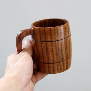热卖木制啤酒超大陶瓷杯水杯办公室茶杯带定制手柄咖啡杯圣诞节