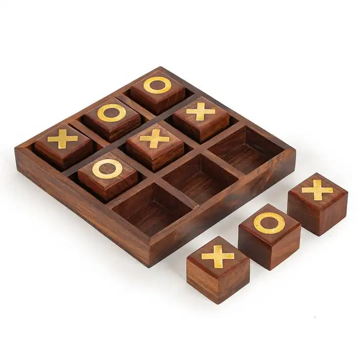 木製の古典的な家族の子供たちの子供たちの教育的な木製のnoughtとcrosstic tac toe tictactoe tic-tac-toeボードゲームデスクのおもちゃ