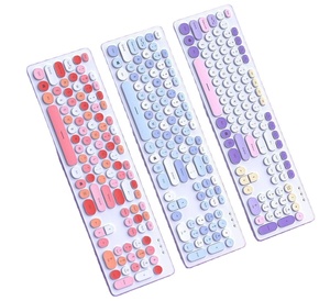 Juego inalámbrico de teclado y ratón Steampunk Chocolate Business Office Computer Notebook Girls Cute Round Key Color - Product Image 1