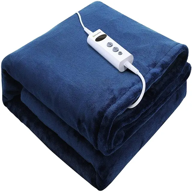Cobertor elétrico luxuoso de jogar, aquecido, com configurações de temporizador de 1-12 e 10 níveis de aquecimento
