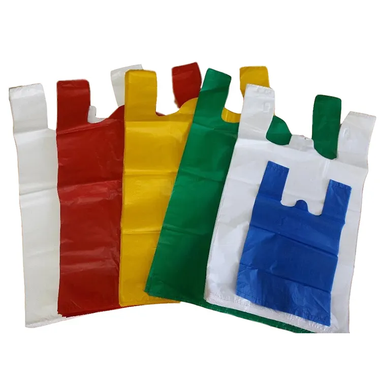 Supermarket Plastic T-shirt Carrier Bag Color Printed Good Selling Basic Bags Customized Logo Made In Viet Nam ODM Factory Price