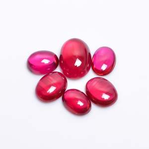 หินทับทิมสังเคราะห์สำหรับห้องแล็บวงรีสำหรับทำเครื่องประดับอัญมณี - Product Image 1
