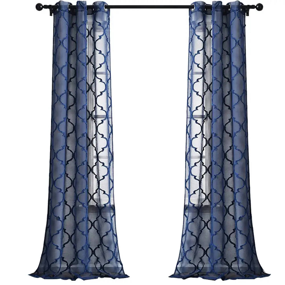 リビングルームに最適なブルーカラープリントデザイントップセール製品プリントカーテンホットセールOEM1/6プリントカーテン