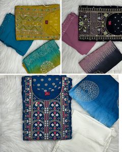 インドとパキスタンの服レーヨン刺繍クルティペア印刷された作品サルワールスーツインドのメーカーとサプライヤー