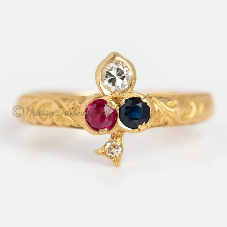 Ingrosso gioielli in argento 925 Sterling naturale zircone rubino e zaffiro gemma giallo rosa oro Vermeil trifoglio anello per le donne