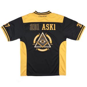 Mason futbol forması % 100% Polyester siyah Jersey | Ön, arka ve omuzlarda takım logosu nakış | Erkek atletik giyim