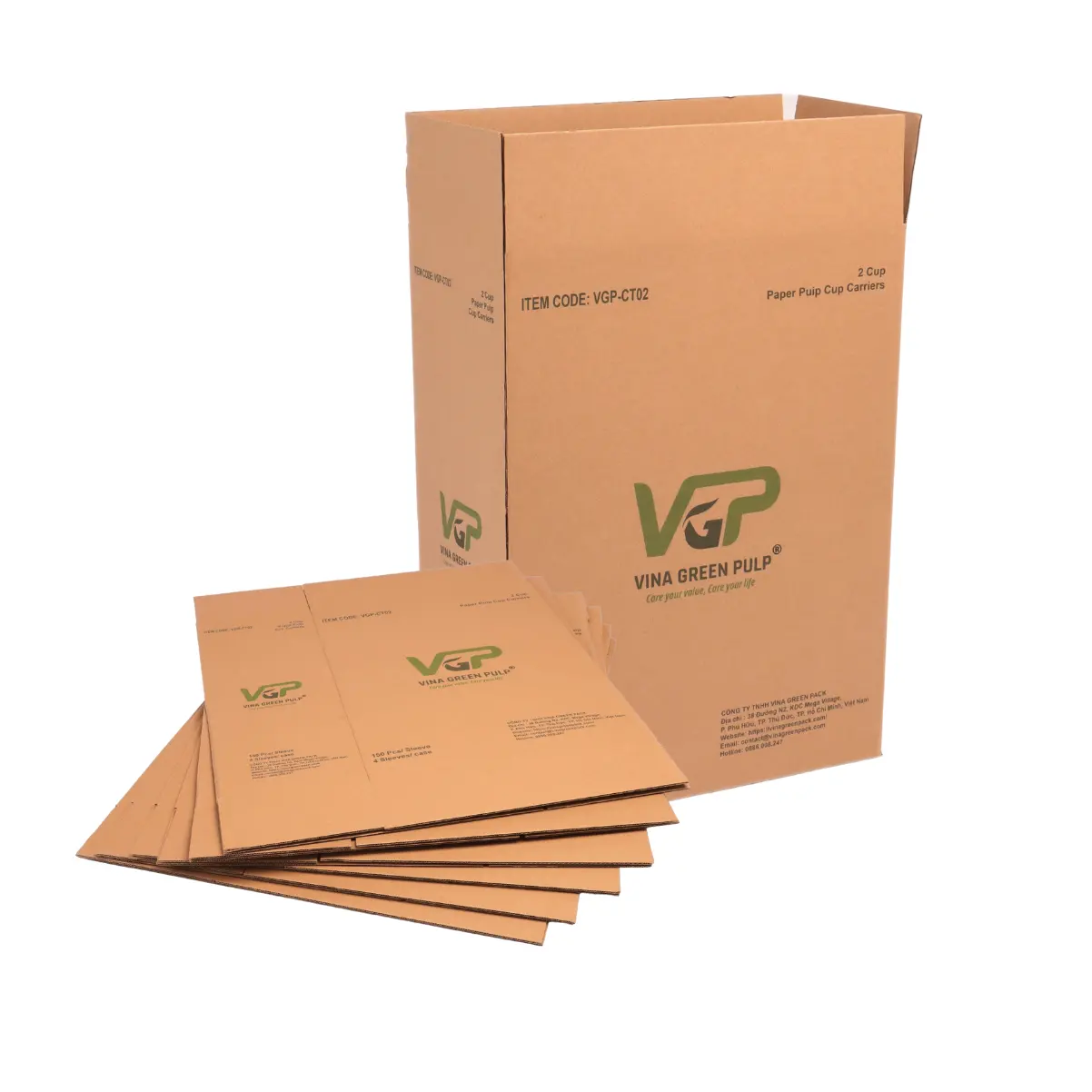 Großhandel Box Karton Verpackung schnelle Lieferung mit braunem Papier als Material benutzerdefiniertes Logo aus Vietnam gedruckt Hersteller