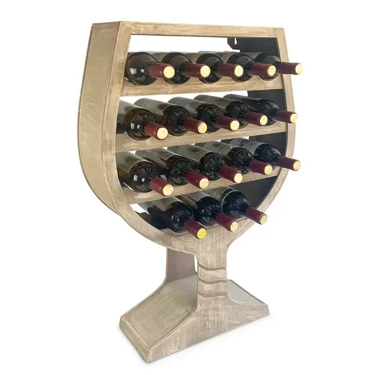Industrial style wine bottle rack holder for kitchen home decoration dining table champagne wine display rack holder bar 2024