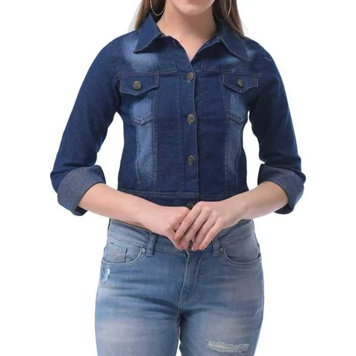 2022 yeni sıcak satış Custom Made kadın artı boyutu denim ceket bahar sonbahar/yeni stil bayan Jean ceket
