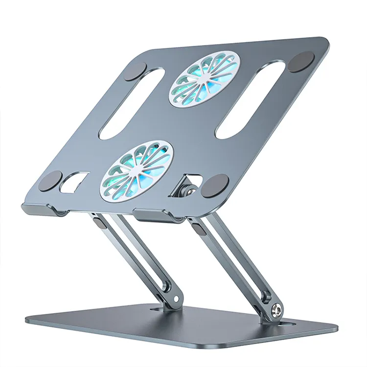 2 Fan ile alüminyum dizüstü soğutma pedleri, dizüstü ısı dağılımı için ayrılabilir dizüstü soğutucusu standı ayarlanabilir Laptop standı