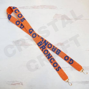 Cougars özelleştirilmiş beyaz altın tohum boncuk çanta askıları 'kanca Em Horns' moda aksesuar boncuklu çanta askısı - Product Image 2