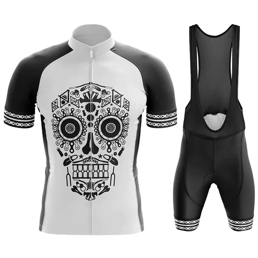 Bicicleta homem caveira ciclismo verão 2023 fantasia jaqueta roupas blusa completa camisa da equipe conjunto de roupa masculina