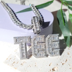 Özel 10k beyaz katı altın Miami küba bağlantı kolye ile 20KT <span class=keywords><strong>LG</strong></span> elmas zincir VVS Moissanite için rapçiler adam hediye
